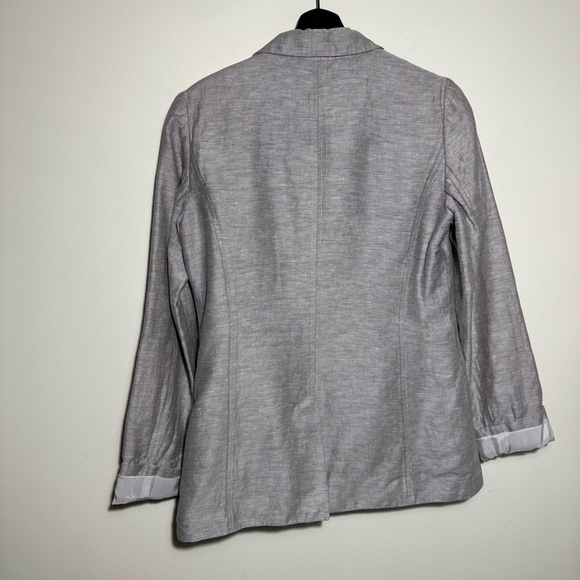 Halogen grey Cotton Linen Blazer Jacket Size Medium - Picture 4 of 10